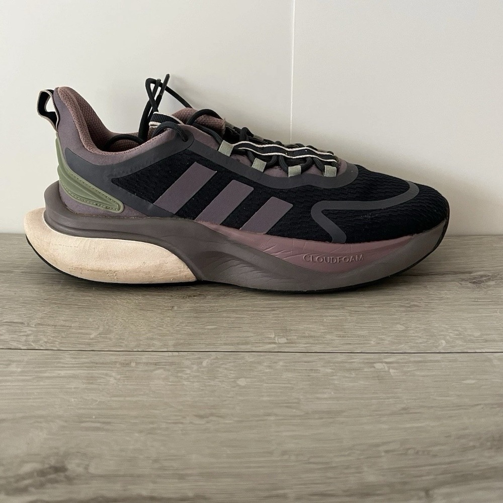adidas Womens Size 10 Cloudfoam Bounce Running Shoes Black Purple Green